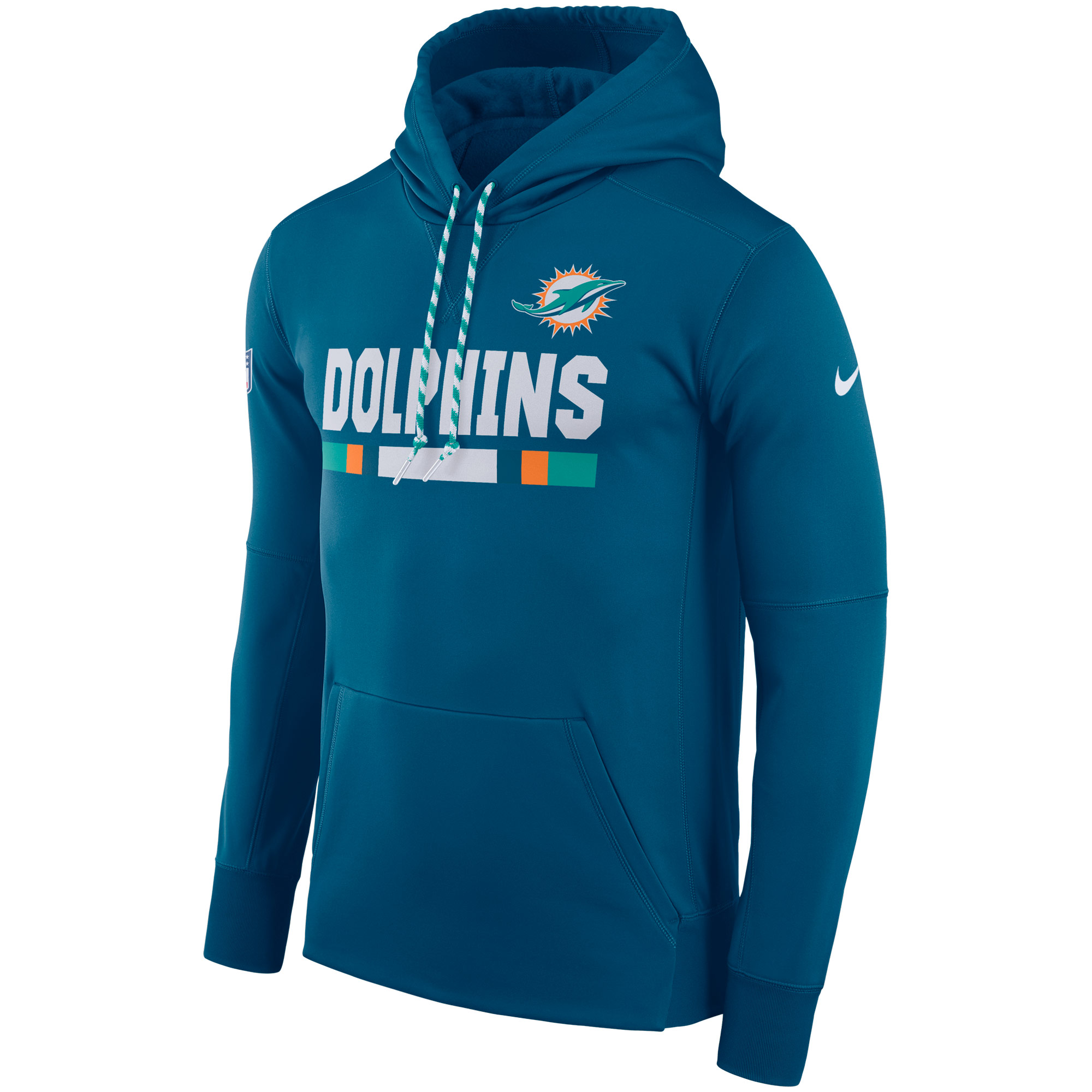 NFL Men Miami Dolphins Nike Aqua Sideline ThermaFit Performance PO Hoodie->philadelphia eagles->NFL Jersey
